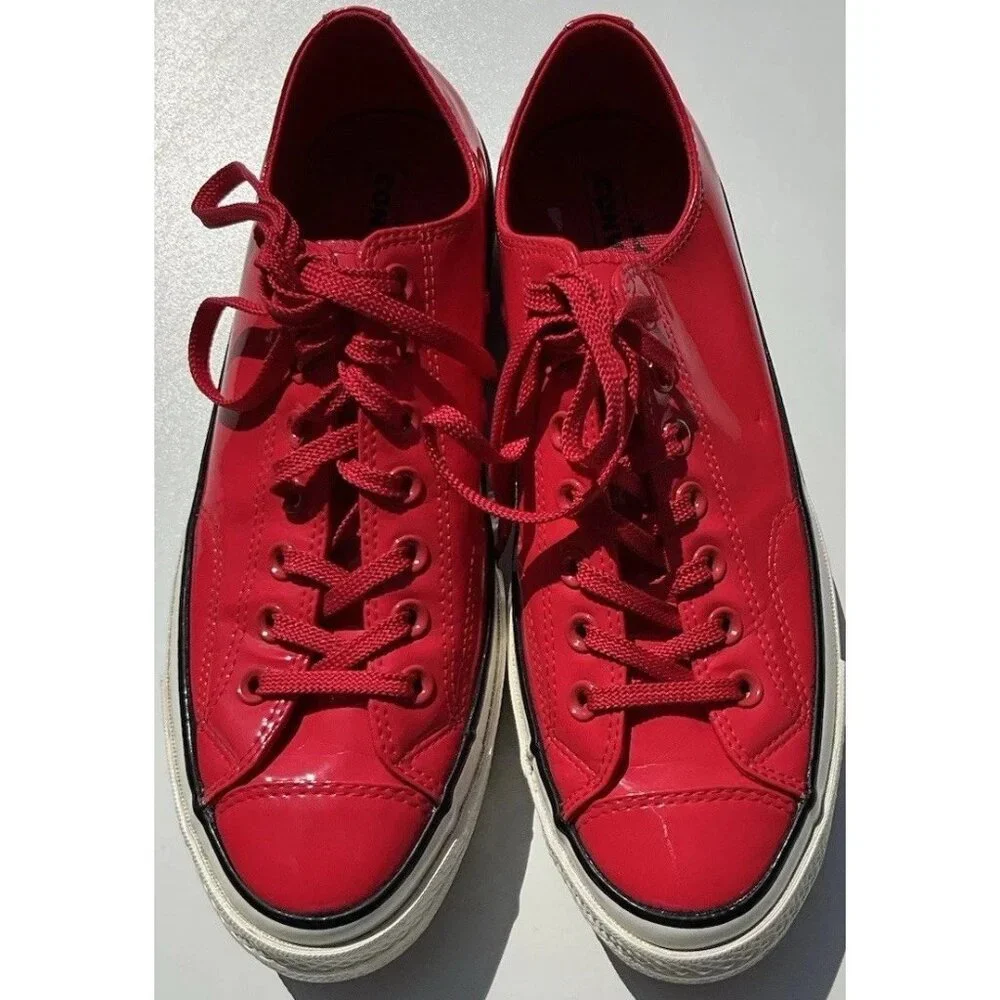 Converse Chuck 70 Ox Men’s Sz 8.5 Red White Patent 162442C RARE